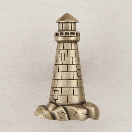 Acorn Mfg Artisan Collection Lighthouse Knob, Antique Brass DP4AP